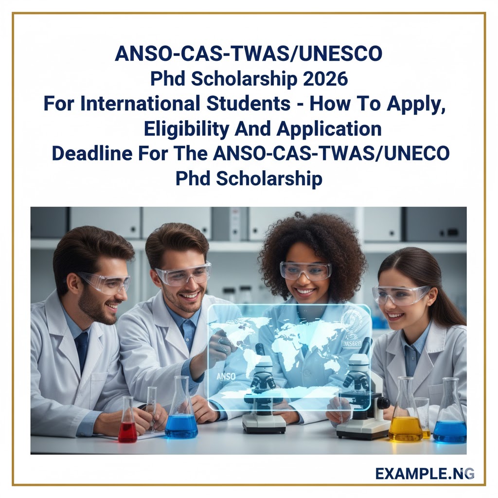 ANSO-CAS-TWAS/UNESCO PhD Scholarship 2026 For International Students – How To Apply, Eligibility And Application Deadline For The ANSO-CAS-TWAS/UNESCO PhD Scholarship