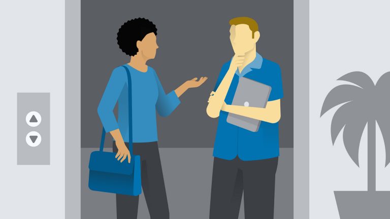 Elevator Pitch -example of elevator pitch, 3 elements; example for job seekers, students and businesses