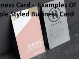 Business Card -  Examples Of Simple Styled Business Card
