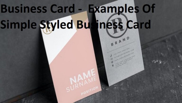 Business Card –  Examples Of Simple Styled Business Card