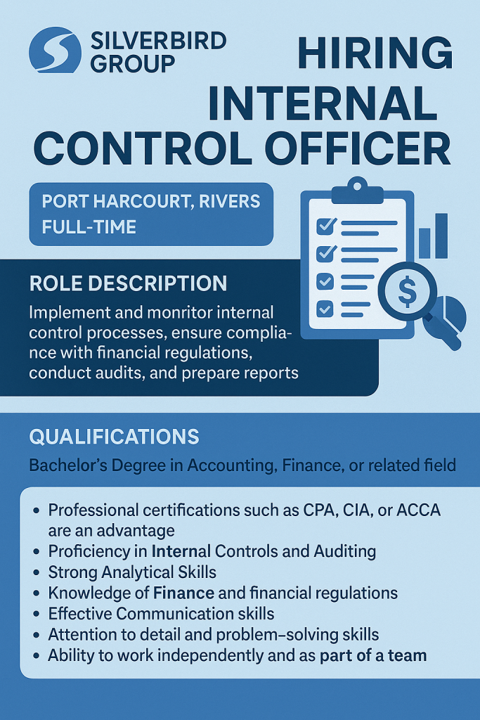 Internal Control Officer Job At Silverbird Group 
