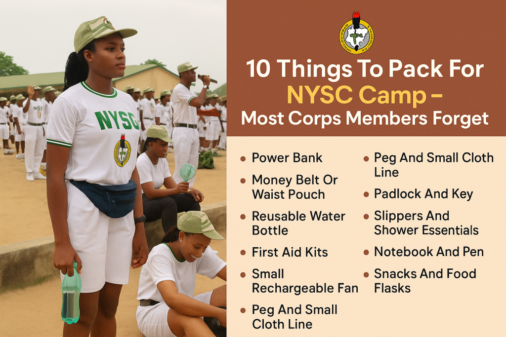 10 Things To Pack For NYSC Camp – Most Corps Members Forget