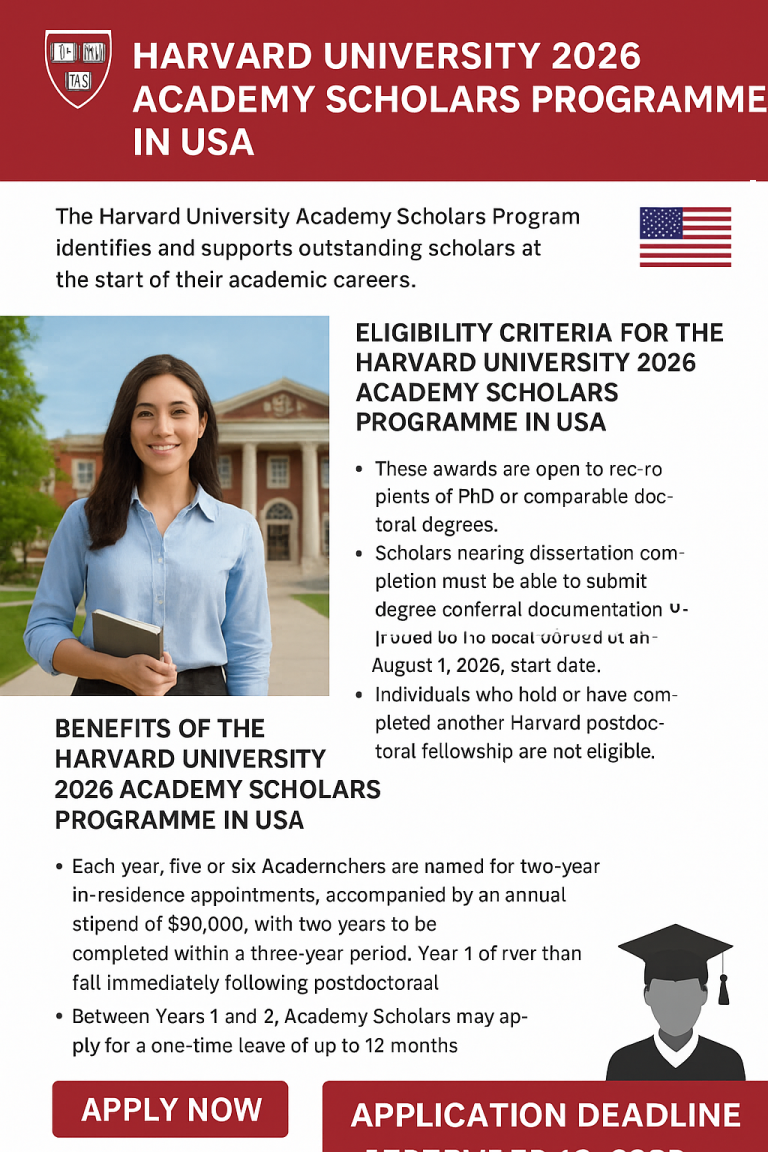 Harvard University 2026 Academy Scholars Programme in USA