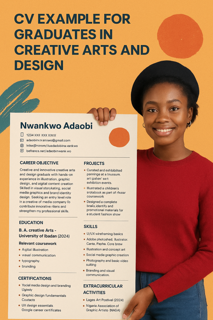 CV Example For Graduates In Creative Arts And Design – With Practical Example