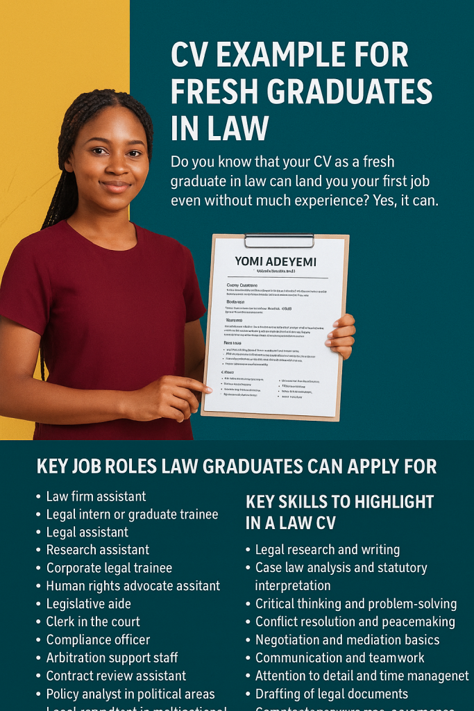 CV Example for Fresh Graduates In Law – With Practical Examples