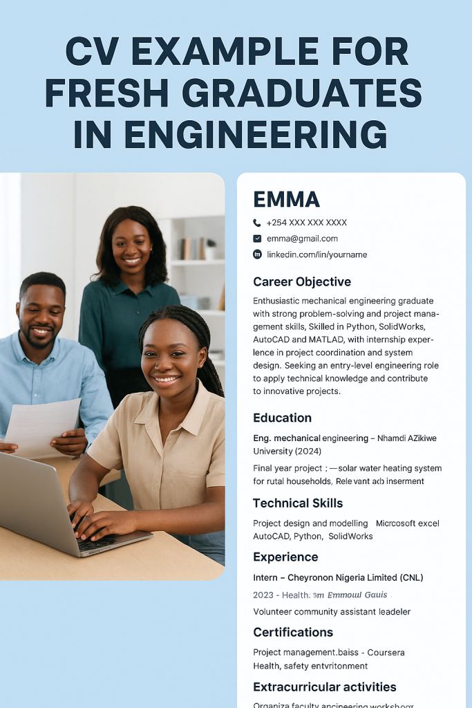 CV Example for Fresh Graduates in Engineering – With Practical Examples     