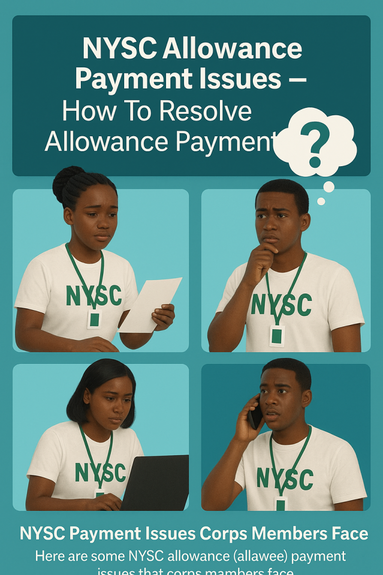 NYSC Allowance Payment Issues – How To Resolve Allowance Payment Issues  